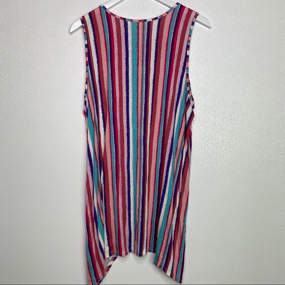 SEVEN7 Pink Striped Flowy Tunic Size Large - Picture 11 of 11